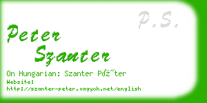 peter szanter business card